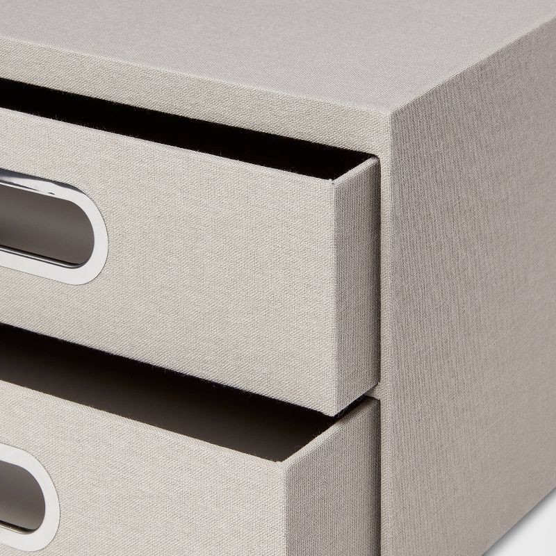 slide 3 of 3, Paperboard Desk Organizer with Drawers Gray - Brightroom™: Office Supplies, Desk Drawer Organizers, Polyester Canvas, 1 ct