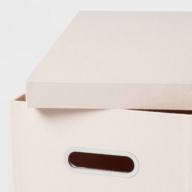 slide 3 of 3, Canvas Hanging File Organizer with Lid Blush - Brightroom™: Office Supplies, Desk Organizer, Polyester Canvas, 1 ct