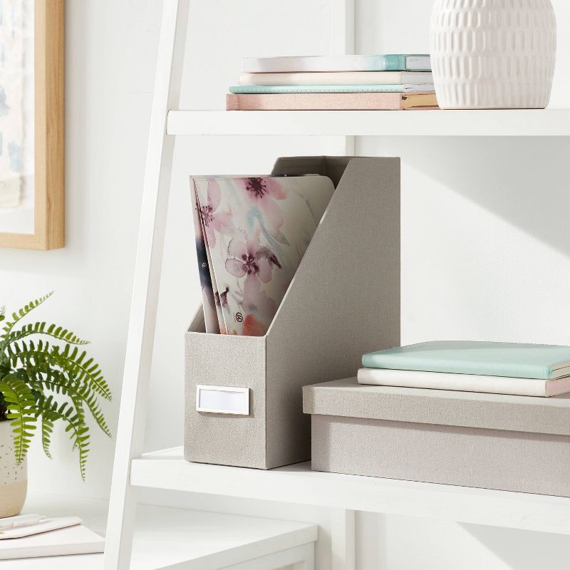 slide 2 of 3, Canvas Magazine File Holder and Organizer Gray - Brightroom™, 1 ct