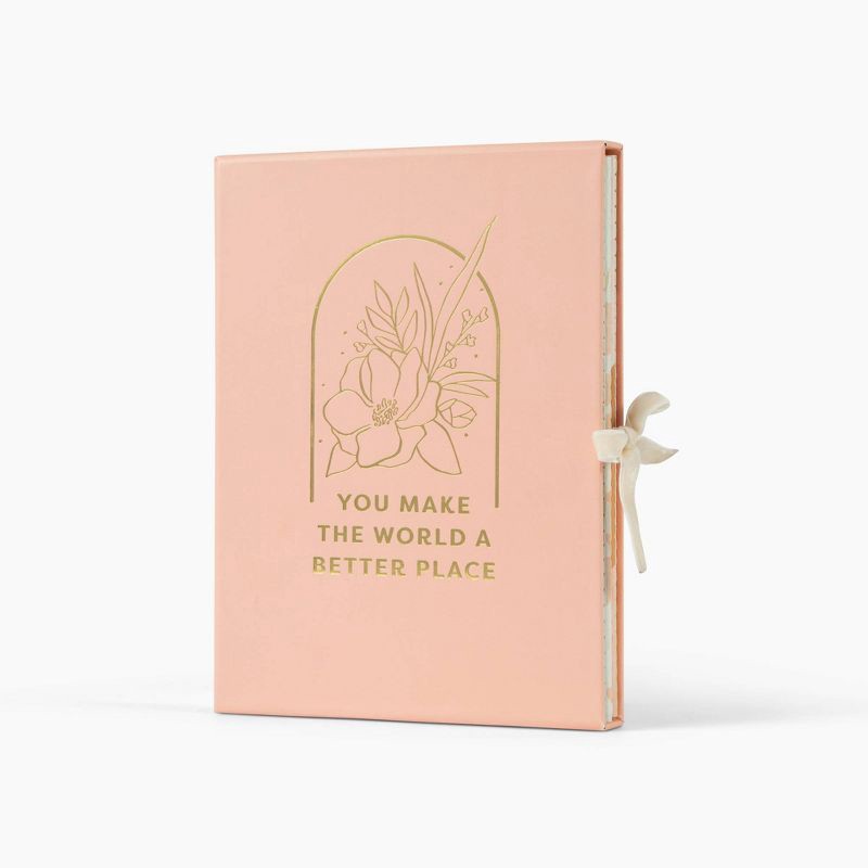 slide 1 of 4, 3pc Boxed Floral 'You Make World..' Notepad Trio Set: Garven Lined Paper Journal & Notebooks, Soft Cover, 6x8 Inches, 3 ct