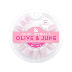 Olive & June Press-On Fake Nails - Short Squoval Classic French - 42ct