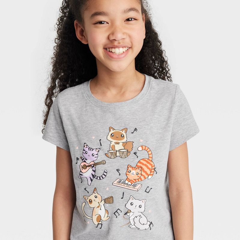 Girls' Short Sleeve 'Cat Band' Graphic T-Shirt - Cat & Jack