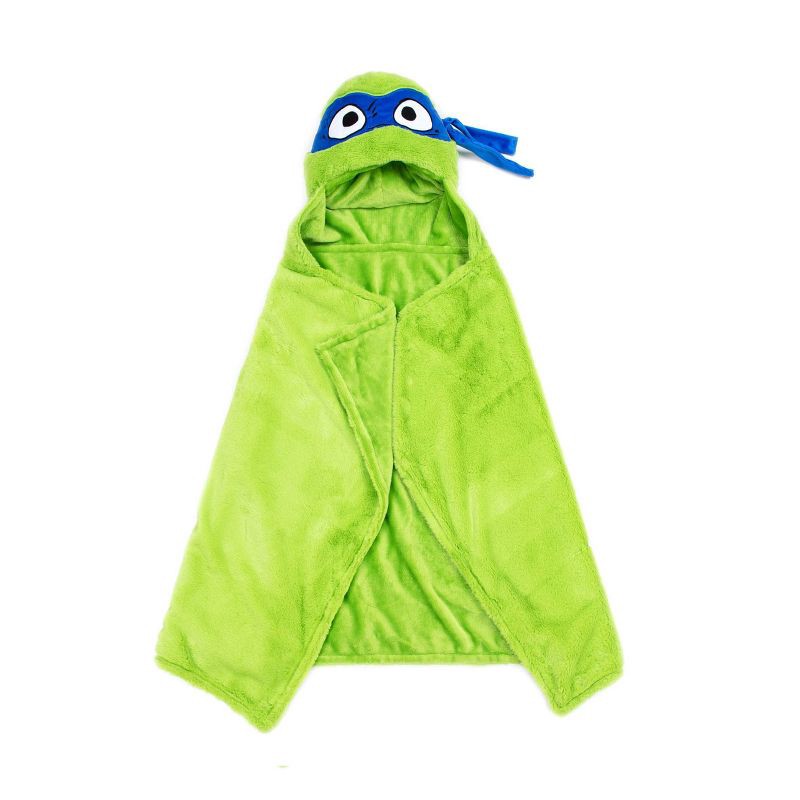 slide 1 of 6, Teenage Mutant Ninja Turtles Hooded Kids' Blanket Leonardo, 1 ct