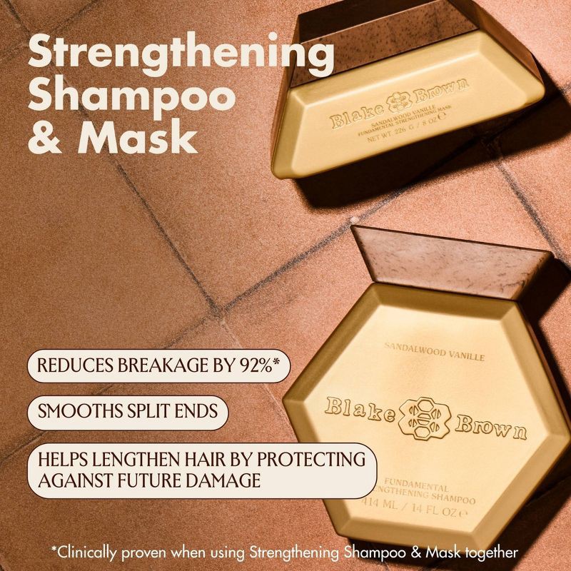 slide 3 of 10, Blake Brown Fundamental Strengthening Mask - Sandalwood Vanille – Warm Vanilla Fragrance - 8 fl oz, 8 fl oz