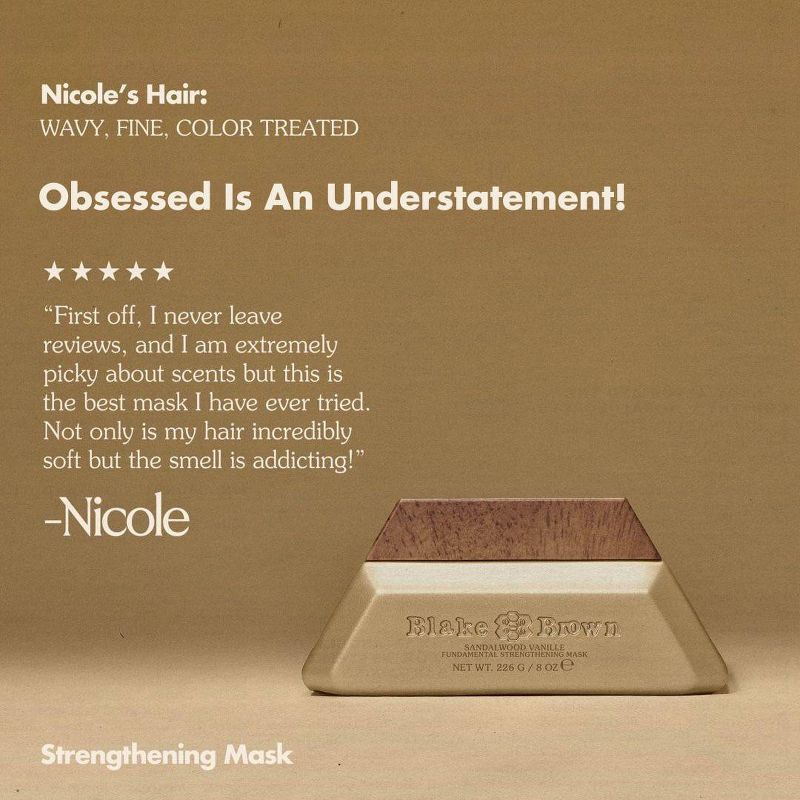 slide 6 of 10, Blake Brown Fundamental Strengthening Mask - Sandalwood Vanille – Warm Vanilla Fragrance - 8 fl oz, 8 fl oz
