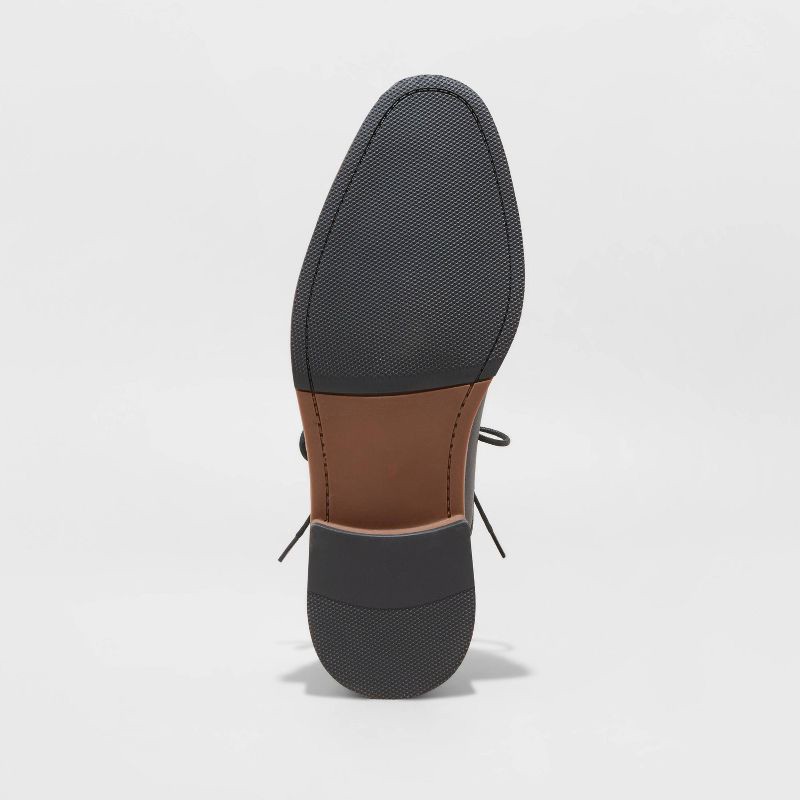 slide 4 of 4, Men's Leo Oxford Dress Shoes - Goodfellow & Co™ Black 9: Lace Up, Cushioned Footbed, Flexible Outsole, 1 ct