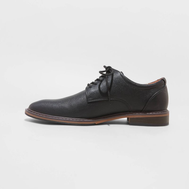 slide 2 of 4, Men's Leo Oxford Dress Shoes - Goodfellow & Co™ Black 12: Lace Up, Cushioned Footbed, Flexible Outsole, 1 ct