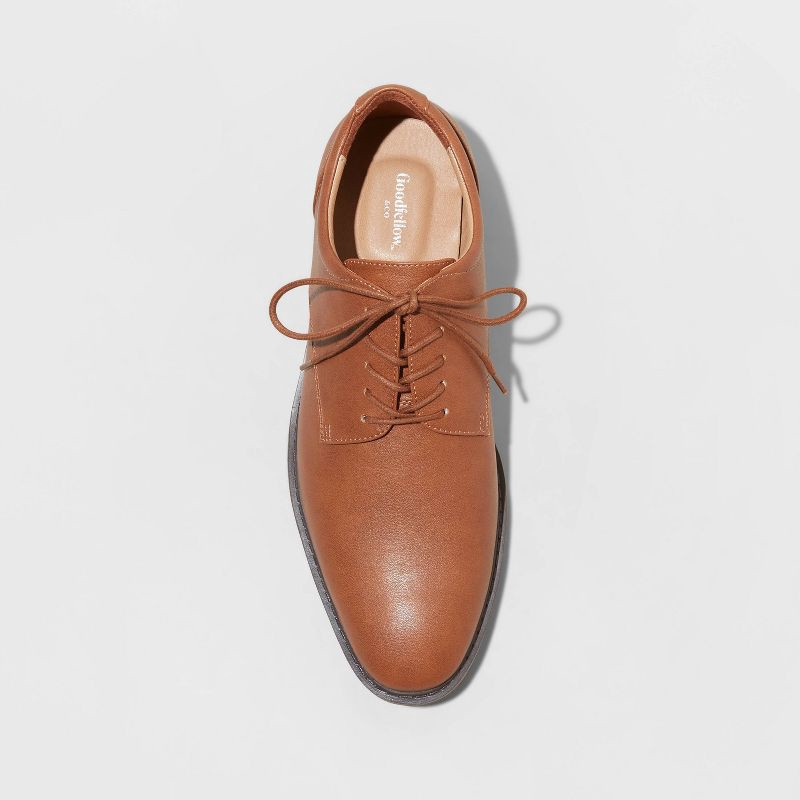 slide 3 of 4, Men's Leo Oxford Dress Shoes - Goodfellow & Co™ Brown 13: Lace Up, Cushioned Footbed, Flexible Outsole, 1 ct