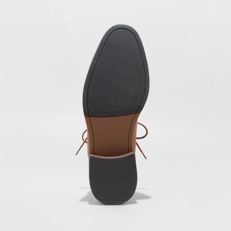 slide 4 of 4, Men's Leo Oxford Dress Shoes - Goodfellow & Co™ Brown 13: Lace Up, Cushioned Footbed, Flexible Outsole, 1 ct