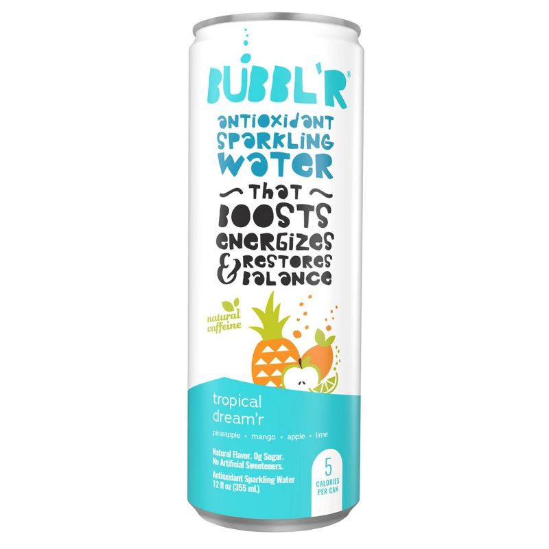slide 2 of 5, BUBBL'R Tropical Dream'r Antioxidant Sparkling Water - 6pk/12 fl oz Can, 6 ct; 12 fl oz
