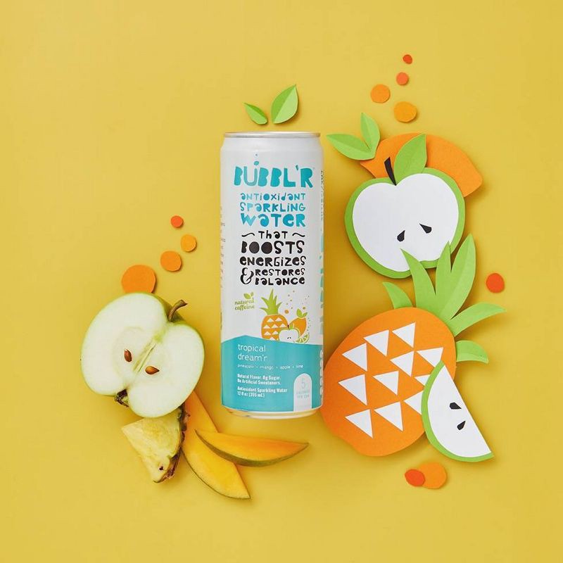 slide 3 of 5, BUBBL'R Tropical Dream'r Antioxidant Sparkling Water - 6pk/12 fl oz Can, 6 ct; 12 fl oz