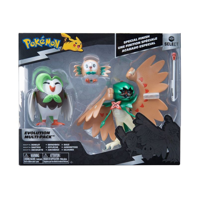 slide 11 of 12, Pokemon Pokémon Select Evolution Multipack Rowlet/Dartrix/Decidueye Action Figure Set - 3pk, 3 ct