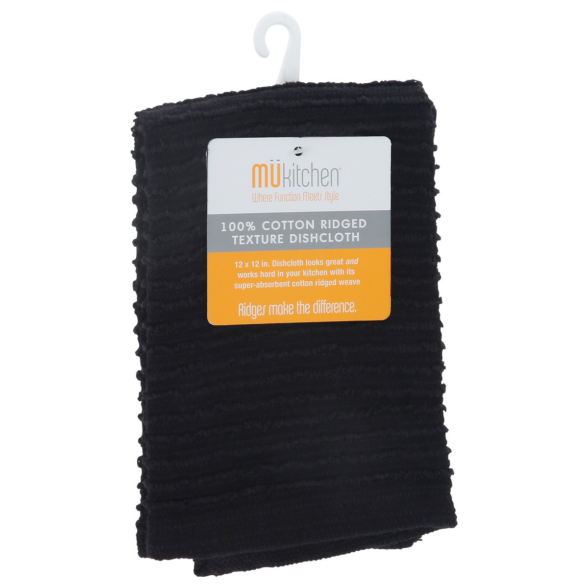 slide 5 of 10, Mukitchen Onyx Ridged Texture Dishcloth 1 ea Not Packed, 1 ct