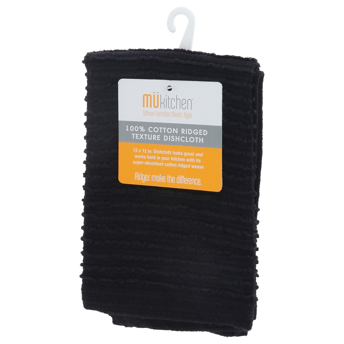 slide 2 of 10, Mukitchen Onyx Ridged Texture Dishcloth 1 ea Not Packed, 1 ct