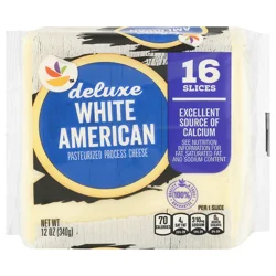 Deluxe White American Cheese Slices - 16 ct