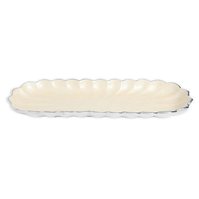 slide 1 of 2, Julia Knight Peony Rectangular Tray - Snow, 14 in