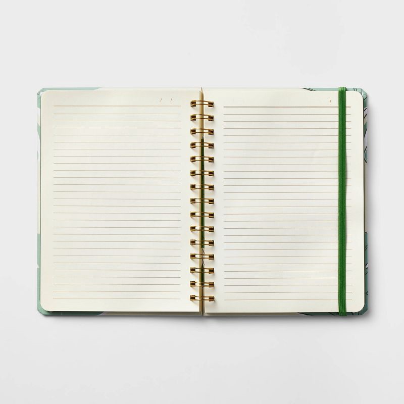 slide 3 of 3, Narrow Ruled Journal 5.75"x8" Twin Wire Printed Palm Leaves - Threshold™: Hard Cover Notebook for Teens & Adults, 240 Pages, 1 ct
