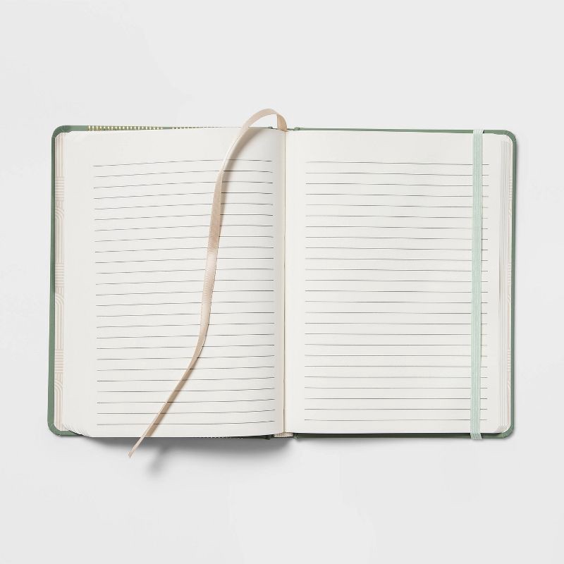 slide 3 of 3, College Ruled Journal 7.75"x5.5" Modern Green - Threshold™: Multicolor Hard Cover, 240 Pages, Acid-Free, Rounded Corners, 1 ct