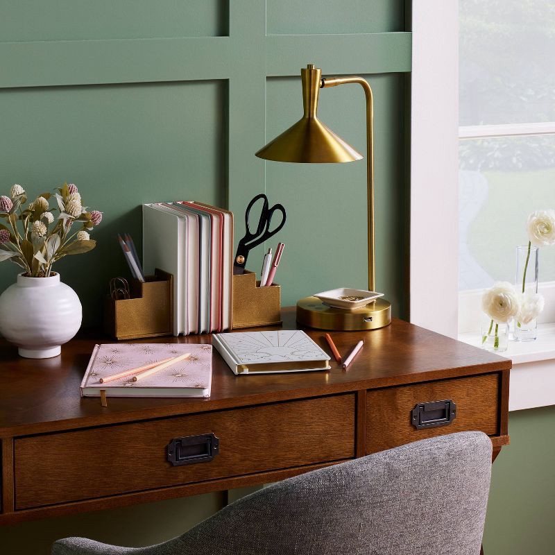 slide 2 of 3, 240 Sheet College Ruled Journal 7.75"x5.5" Cream Linen - Threshold™: Hard Cover, Acid-Free, Rounded Corners, All Ages, 1 ct