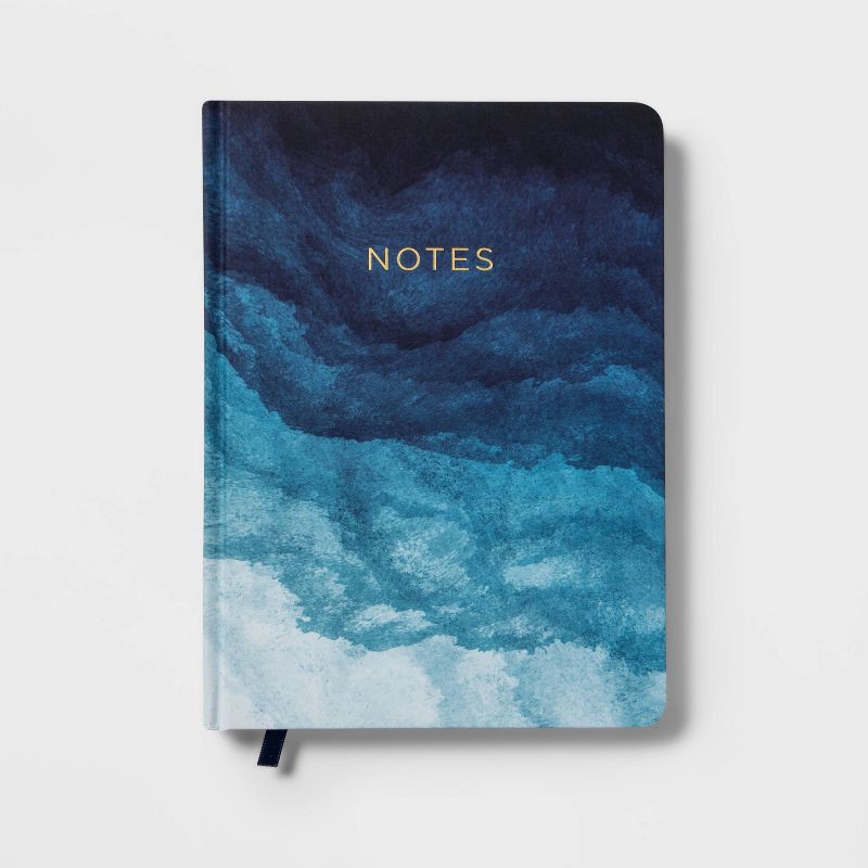 slide 1 of 3, 240 Sheet College Ruled Journal 7.75"x5.5" Blue Watercolor - Threshold™: Hard Cover, Acid-Free, Rounded Corners, Multicolor, 1 ct
