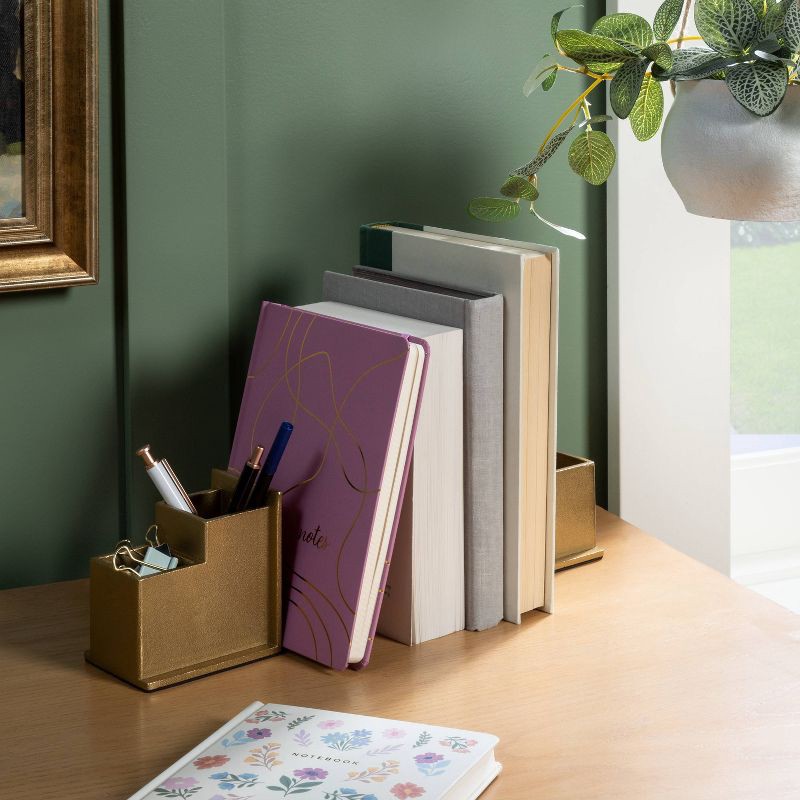 slide 2 of 3, 240 Sheet College Ruled Journal 7.75"x5.5" Bookbound Floral - Threshold™, 1 ct