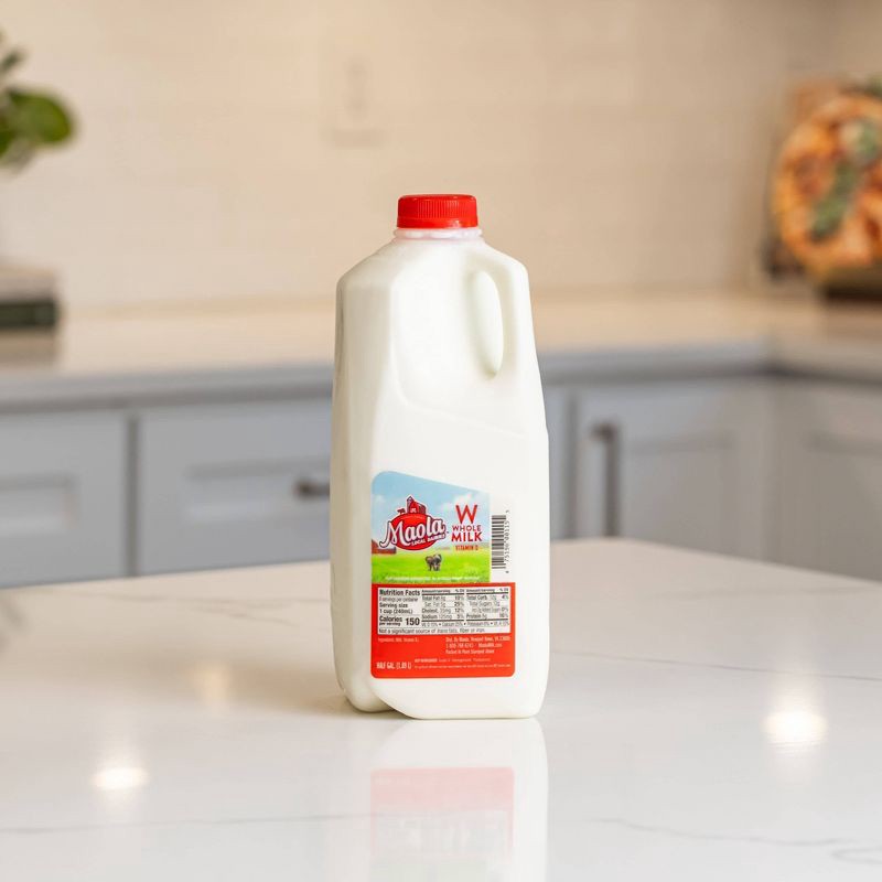 slide 2 of 6, Maola Vitamin D Whole Milk - 0.5gal, 1/2 gal