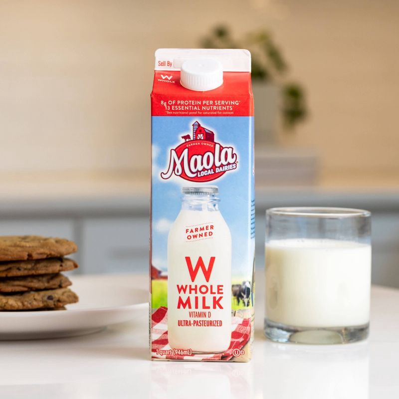 slide 2 of 6, Maola Vitamin D Whole Milk - 1qt, 1 qt