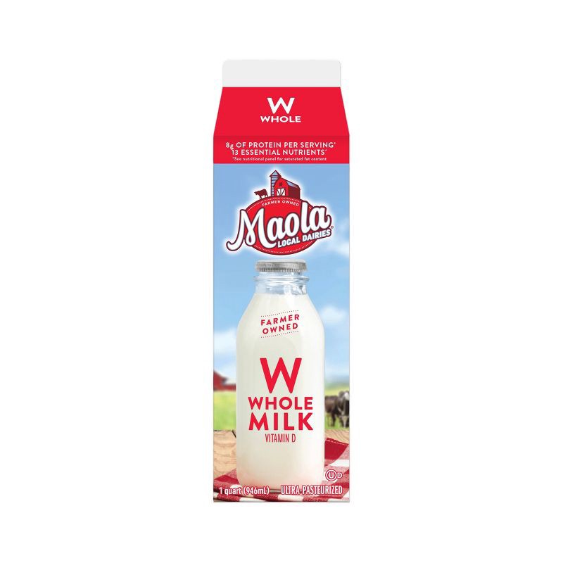 slide 5 of 6, Maola Vitamin D Whole Milk - 1qt, 1 qt