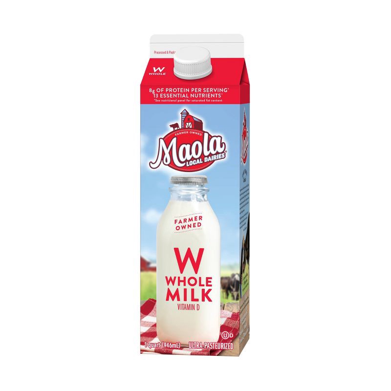slide 1 of 6, Maola Vitamin D Whole Milk - 1qt, 1 qt