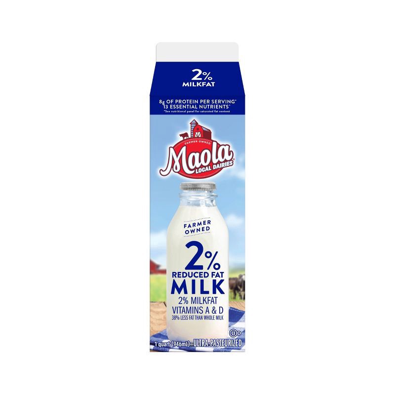 slide 5 of 6, Maola 2% Reduced Fat Milk - 1qt, 1 qt