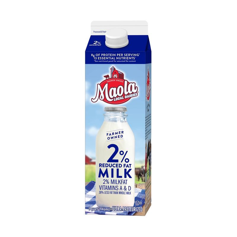 slide 1 of 6, Maola 2% Reduced Fat Milk - 1qt, 1 qt