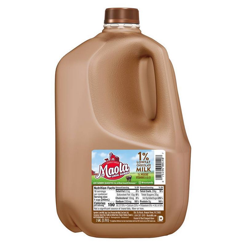 slide 1 of 6, Maola 1% Lowfat Chocolate Milk - 1gal, 1 gal