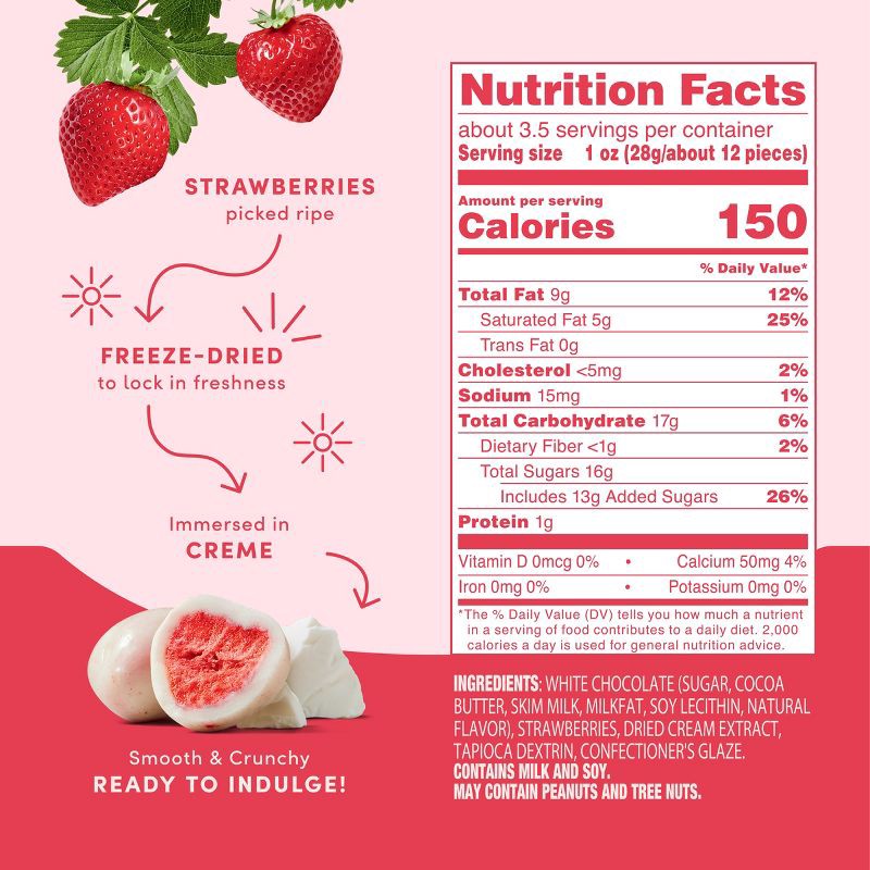 slide 3 of 9, Tru Fru Freeze Dried Strawberries & Crème - 3.4 oz, 3.4 oz