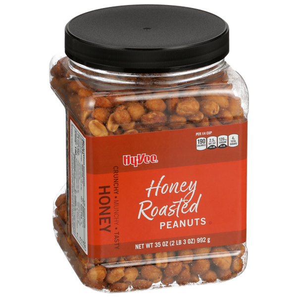 slide 1 of 1, Hy-vee Honey Roasted Peanuts, 35 oz