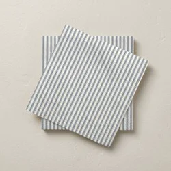 Gray and White Pinstripe Cotton Napkin – Nantucket Looms