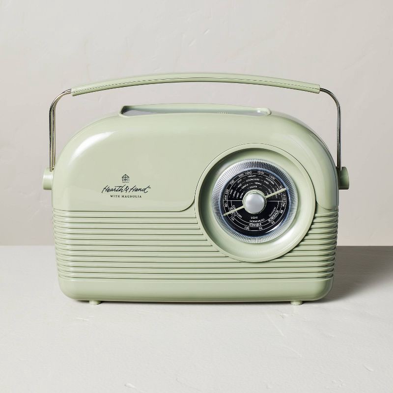 slide 1 of 5, Portable AM/FM Bluetooth Radio Light Green - Hearth & Hand with Magnolia, 1 ct