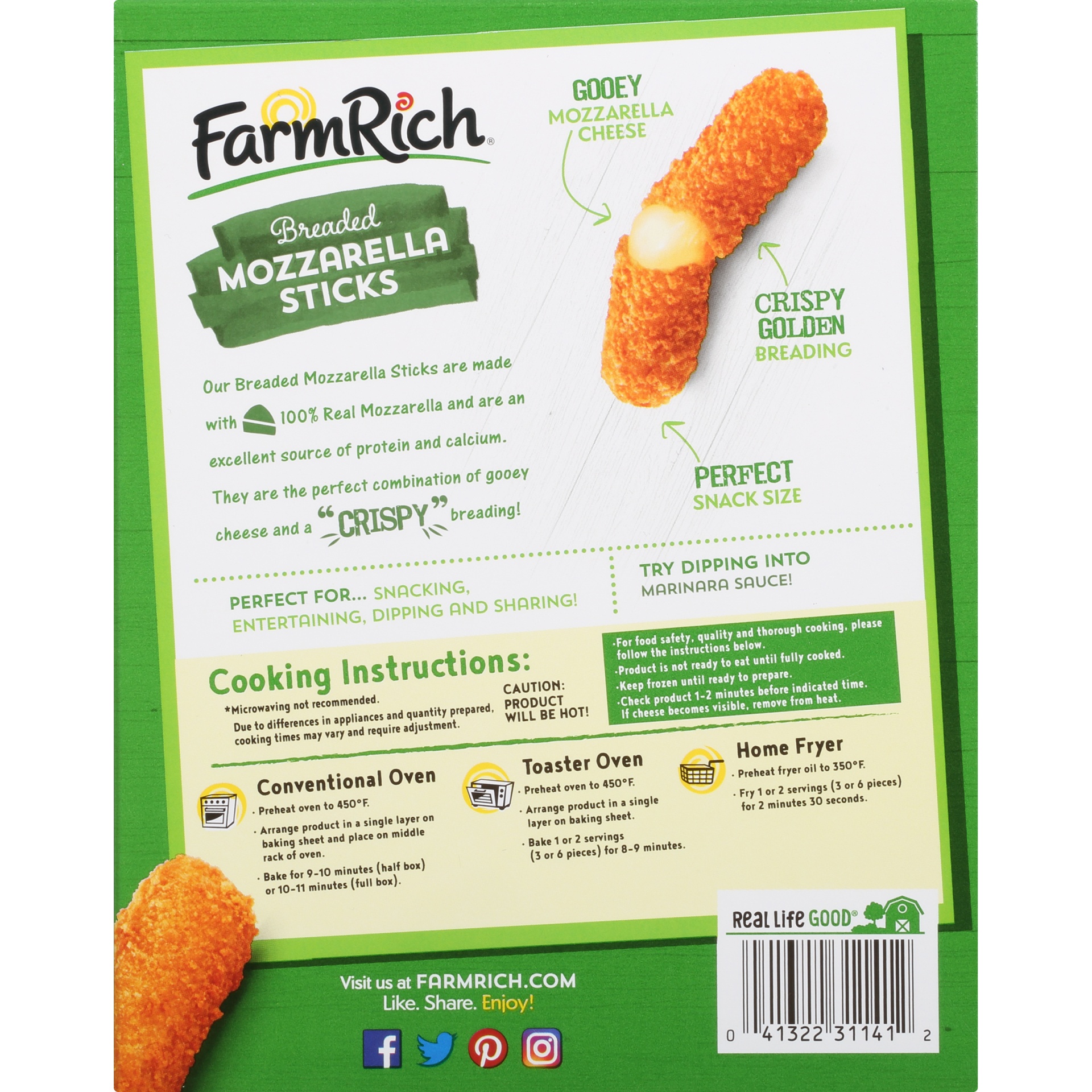 Farm Rich Breaded Mozzarella Sticks 24 oz. Box 24 oz Shipt