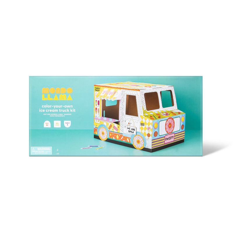 slide 1 of 1, Color-Your-Own Ice Cream Truck DIY Art Kit - Mondo Llama, 1 ct