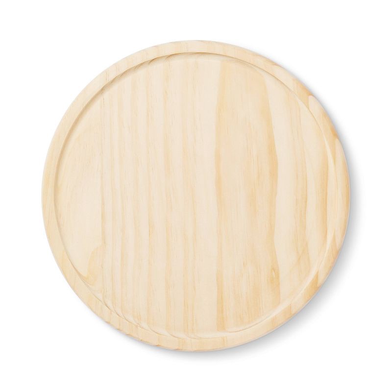 slide 1 of 3, DIY Wood Shaped Round Tray Base Unfinished Craft Kit - Mondo Llama™: Adult Crafting, 13" Wooden Tray, 1.22 lbs, 1.22 lb