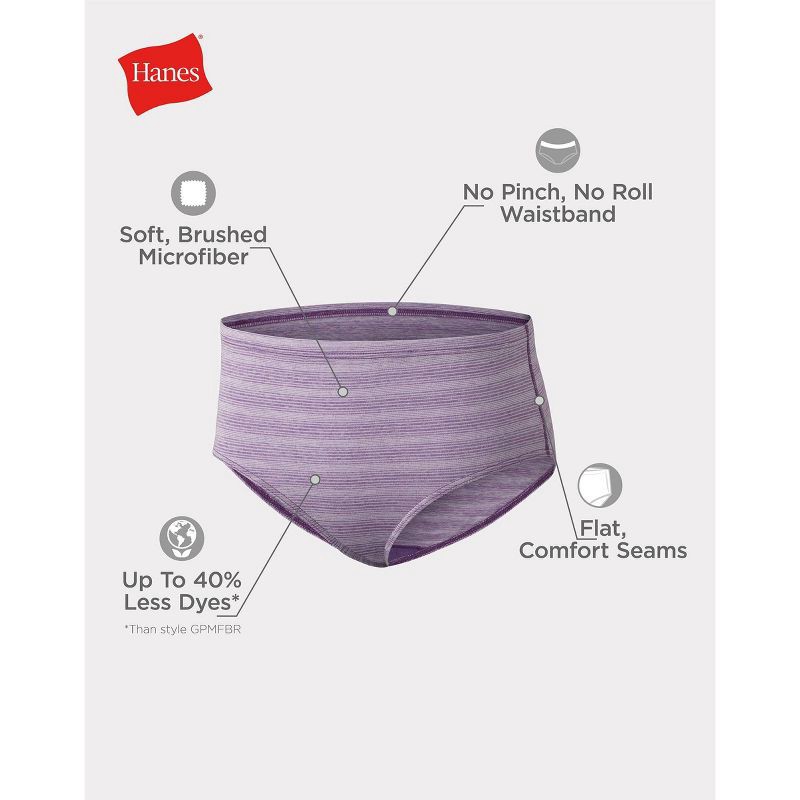 slide 5 of 6, Hanes Premium Hanes Girls' 6pk Pure Microfiber Briefs - Colors May Vary 12: Lightweight Mid Rise Underwear, Breathable Fabric, 6 ct
