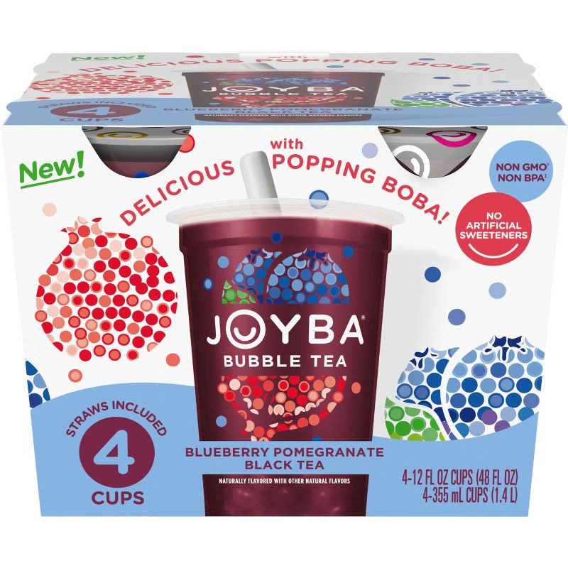 slide 1 of 1, JOYBA Blueberry Pomegranate Black Tea - 4pk/12 fl oz Cups, 4 ct; 12 fl oz