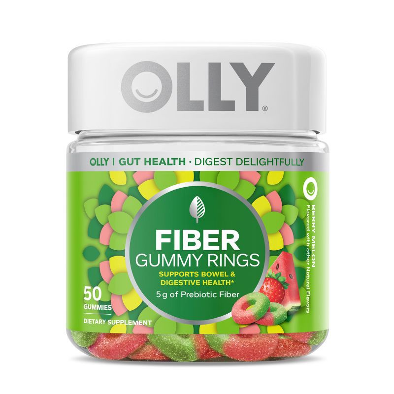 slide 1 of 7, OLLY Fiber Digestive Gummy Rings - 50ct, 50 ct