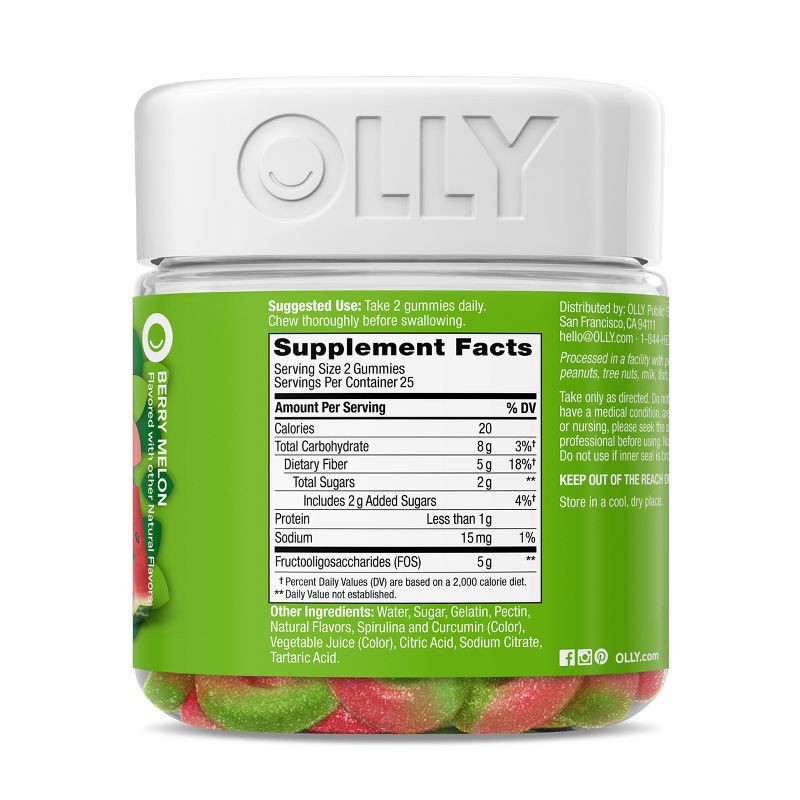 slide 5 of 10, OLLY Fiber Digestive Gummy Rings - 50ct, 50 ct