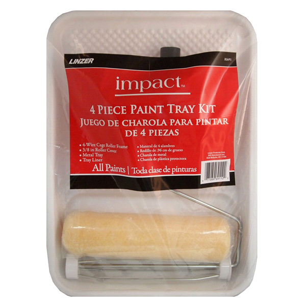 slide 1 of 1, Linzer impact paint tray set, 4 ct