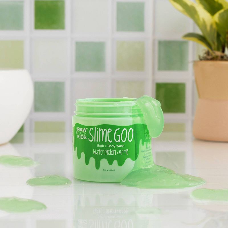 slide 6 of 6, Raw Sugar Kids' Slime Goo Bath & Body Wash - Watermelon Apple - 5 fl oz, 5 fl oz