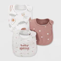 Carter's Just One You Baby 3pk Veggies Bib - Brown
