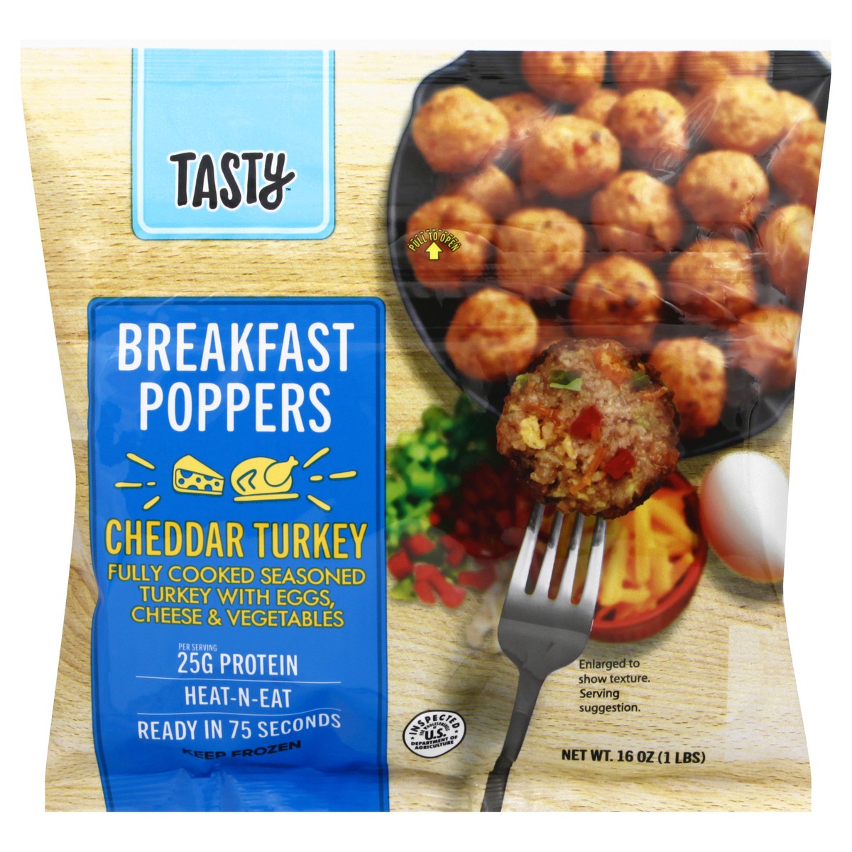 slide 13 of 13, Tasty Cheddar Turkey Breakfast Poppers 16 oz, 16 oz