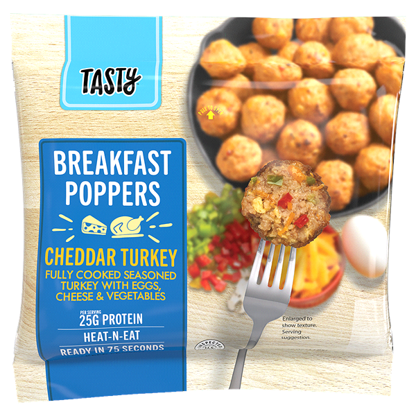slide 1 of 1, Tasty Breakfast Poppers, Cheddar Turkey, 16 oz