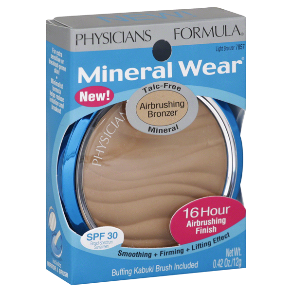 slide 1 of 1, Physicians Formula Mineral Wear Talc-Free Mineral Airbrushing Blush, Light Bronzer, 1 ct