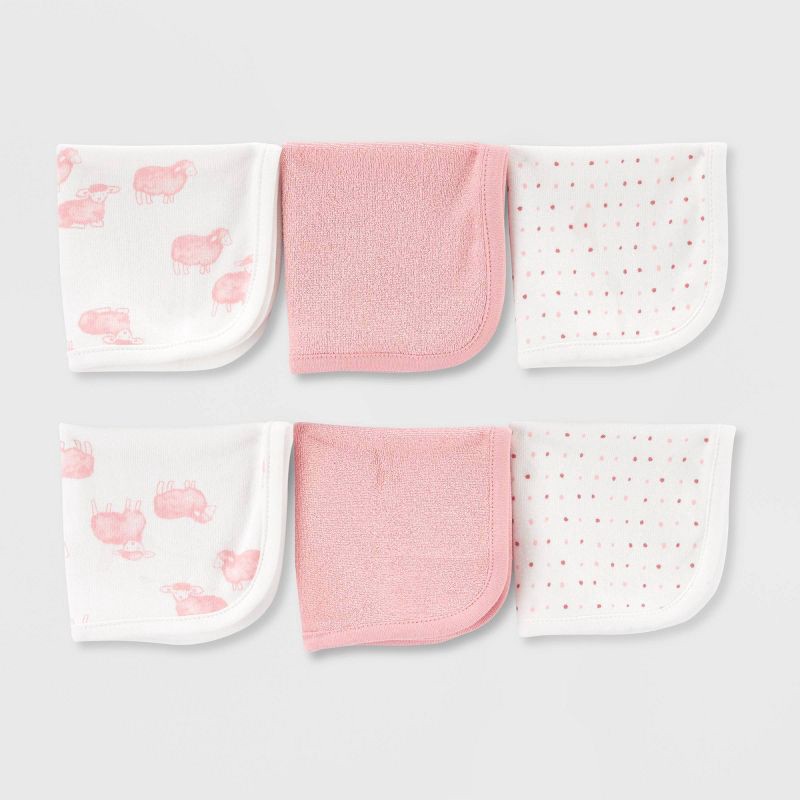 slide 1 of 3, Carter's Just One You® Baby Girls' Sheep Bath Towel - Pink, 1 ct